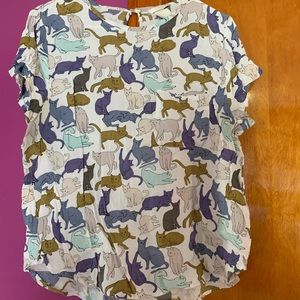 Cat Covered Blouse size 14
